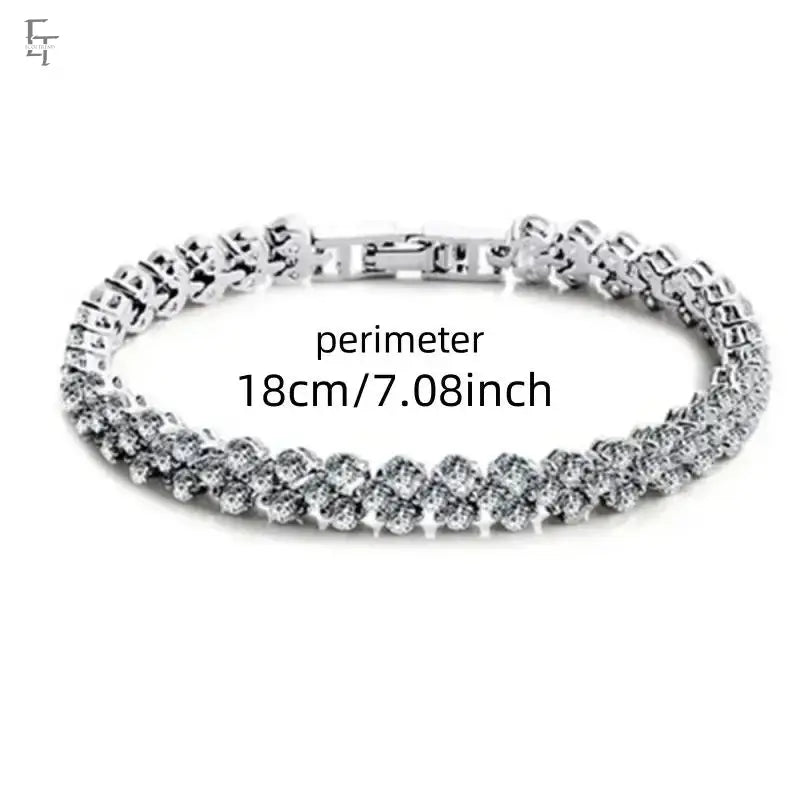 Luxury Roman Crystal Geometric Chain Bracelet - Ecoltrend.com     